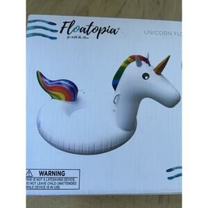 Rainbow Unicorn Inflatable Pool Float Animal Toy Ride On Swimming Big 62’ Fun